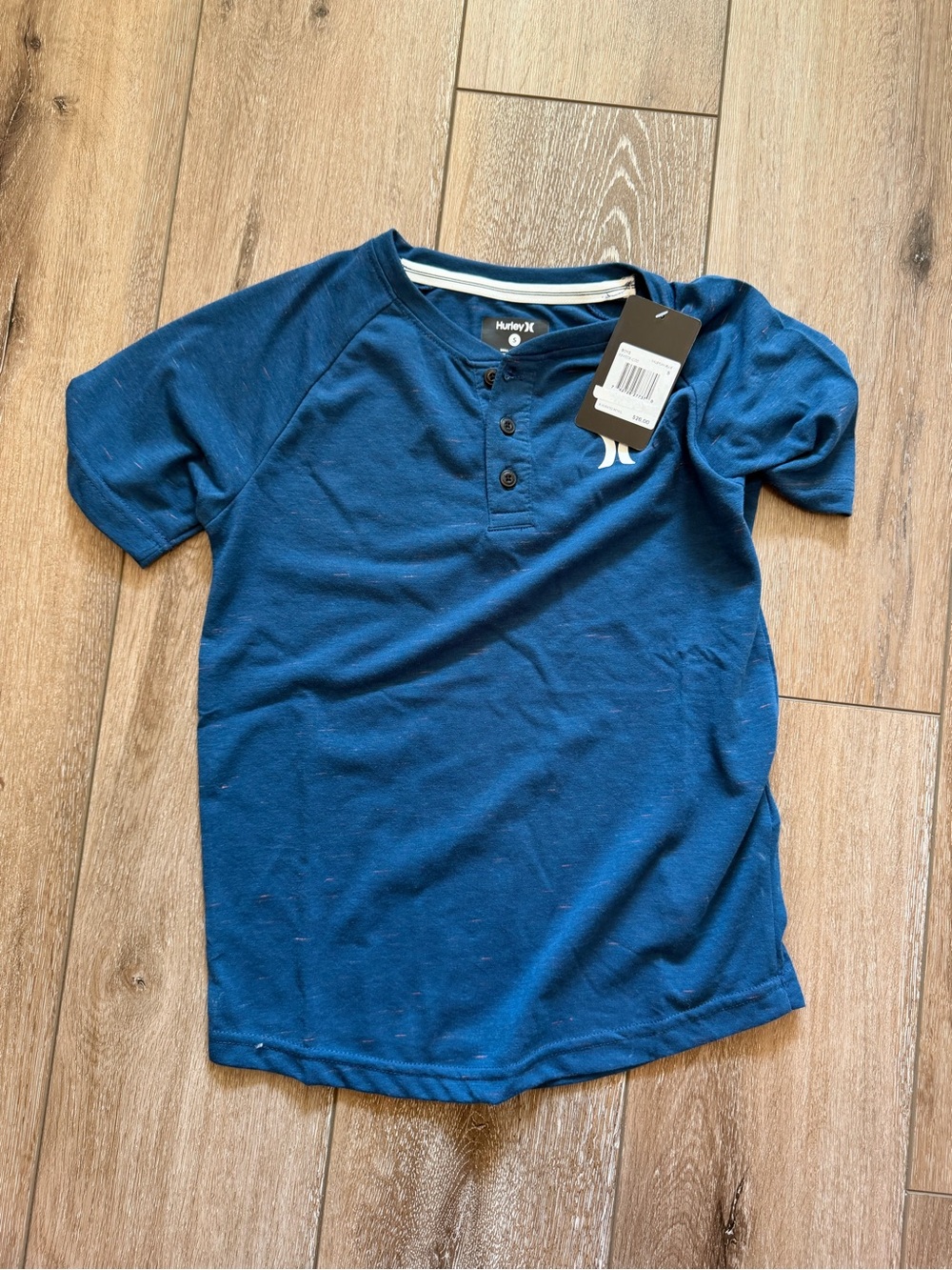 Hurley Boys Blue Short-Sleeve Henley Tee